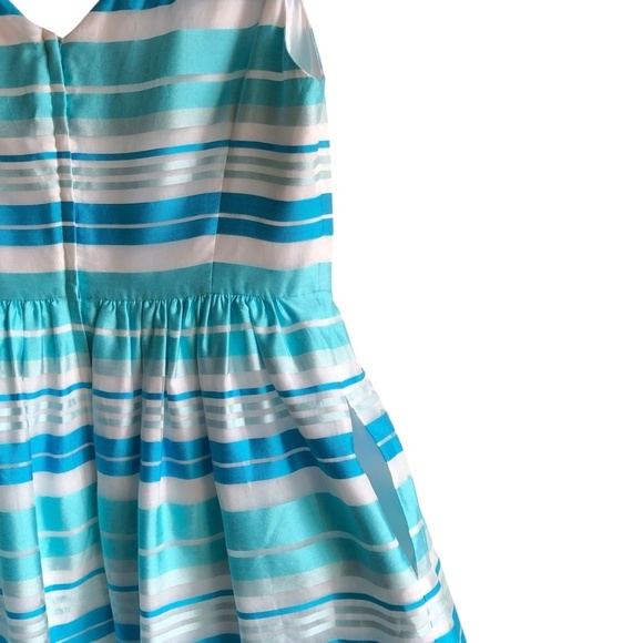 Lilly Pulitzer Kiera Fit & Flare Dress 12 Blue Aqua Stripe Print - Picture 11 of 16